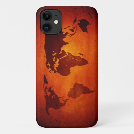 ヴィンテージオレンジの世界地図 Case-Mate iPhoneケース (裏面)