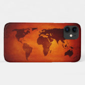 ヴィンテージオレンジの世界地図 Case-Mate iPhoneケース (裏面(横))