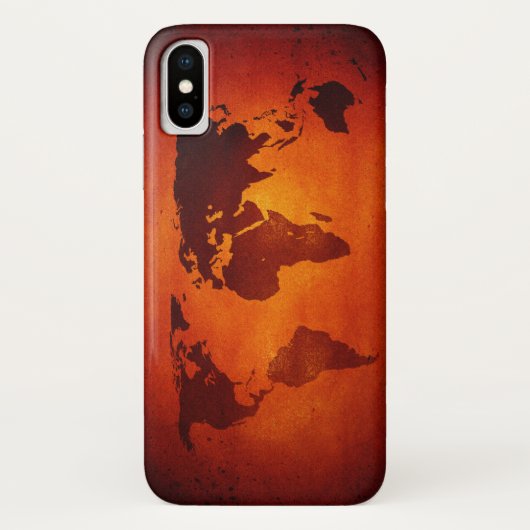 ヴィンテージオレンジの世界地図 Case-Mate iPhoneケース (裏面)