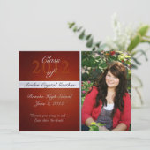 ヴィンテージオレンジの卒業招待状クラス 招待状 (スタンド正面)