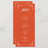 ヴィンテージオレンジの誕生日メニューカード メニュー (正面/裏面)