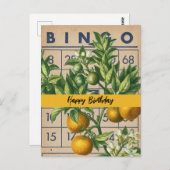 ヴィンテージオレンジの誕生日 ポストカード (正面/裏面)