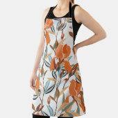 ヴィンテージオレンジアイリスフローラルパターン エプロン (インサイチュ)