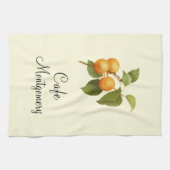 ヴィンテージオレンジアプリコッツウォーターカラースケッチ キッチンタオル (横)