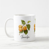 ヴィンテージオレンジアプリコッツウォーターカラースケッチ コーヒーマグカップ (左)