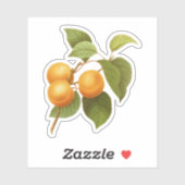 ヴィンテージオレンジアプリコッツウォーターカラースケッチ シール (シート)