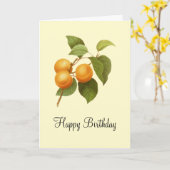 ヴィンテージオレンジアプリコッツウォーターカラー誕生日 カード (黄色い花)