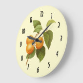 ヴィンテージオレンジアプリコットウォーターカラースケッチ ラージ壁時計 (傾斜)