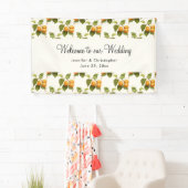 ヴィンテージオレンジアプリコット水の色パタ結婚ーン 横断幕 (インサイチュ)