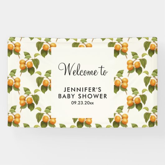 ヴィンテージオレンジアプリコット水カラーパターンパーティー 横断幕 (横)