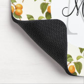 ヴィンテージオレンジアプリコット水彩模様モノグラム マウスパッド (コーナー)