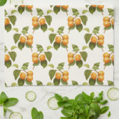 ヴィンテージオレンジアプリコット水彩模様 キッチンタオル (折り畳み)