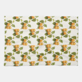 ヴィンテージオレンジアプリコット水彩模様 キッチンタオル (横)