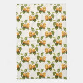 ヴィンテージオレンジアプリコット水彩模様 キッチンタオル (縦)