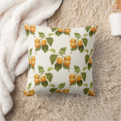 ヴィンテージオレンジアプリコット水彩模様 クッション (ブランケット)