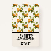 ヴィンテージオレンジアプリコット水彩模様 バッジ (正面)