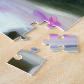 ヴィンテージオレンジアンドホワイトキットンイラストレーション ジグソーパズル (側面)