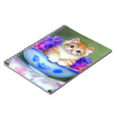 ヴィンテージオレンジアンドホワイトキットンイラストレーション ノートブック (左側)