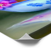 ヴィンテージオレンジアンドホワイトキットンイラストレーション ポスター (角)