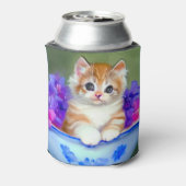 ヴィンテージオレンジアンドホワイトキットンイラストレーション 缶クーラー (缶裏面)