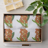 ヴィンテージオレンジイエローエキゾチック蘭の花 薄葉紙 (ギフト)