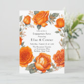 ヴィンテージオレンジウォーター色牡丹婚約パーティ 招待状 (スタンド正面)