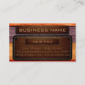 ヴィンテージオレンジウッドブラウンレザールック 名刺 (裏面)