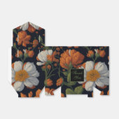 ヴィンテージオレンジエレガント色の白いレトロ花 フェイバーボックス (折り畳みなし)