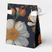 ヴィンテージオレンジエレガント色の白いレトロ花 フェイバーボックス (裏面サイド)