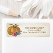 ヴィンテージオレンジカボチャフローラ差出人住所 ラベル (インサイチュ)