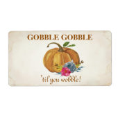 ヴィンテージオレンジカボチャ感謝祭ギフト ラベル (正面)