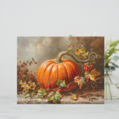 ヴィンテージオレンジカボチャ絵を描のスクラップブック紙 (スタンド正面)