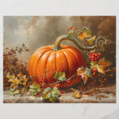 ヴィンテージオレンジカボチャ絵を描のスクラップブック紙 (正面)