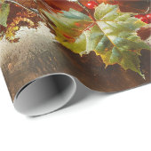 ヴィンテージオレンジカボチャ絵を描のデコペ ラッピングペーパー (ロールコーナー)