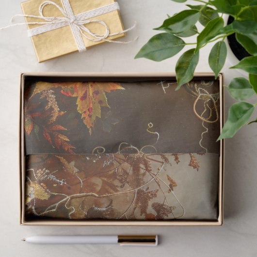 ヴィンテージオレンジカボチャ絵を描のデコペ 薄葉紙 (ギフト)