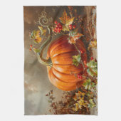 ヴィンテージオレンジカボチャ絵を描の キッチンタオル (縦)