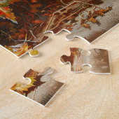 ヴィンテージオレンジカボチャ絵を描の ジグソーパズル (側面)