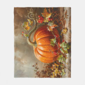 ヴィンテージオレンジカボチャ絵を描の フリースブランケット (正面)