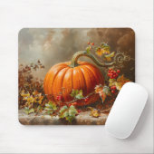 ヴィンテージオレンジカボチャ絵を描の マウスパッド (マウス)