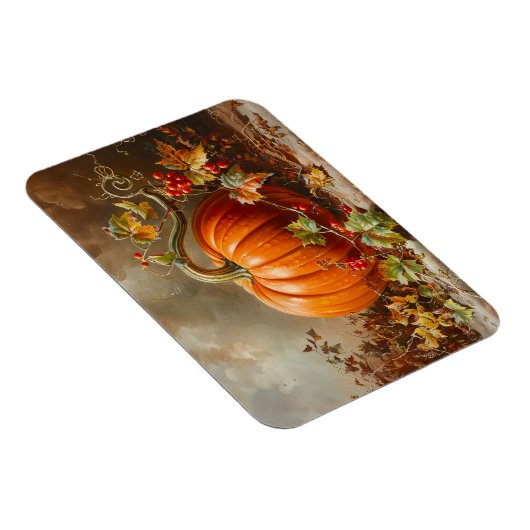ヴィンテージオレンジカボチャ絵を描の マグネット (右側)