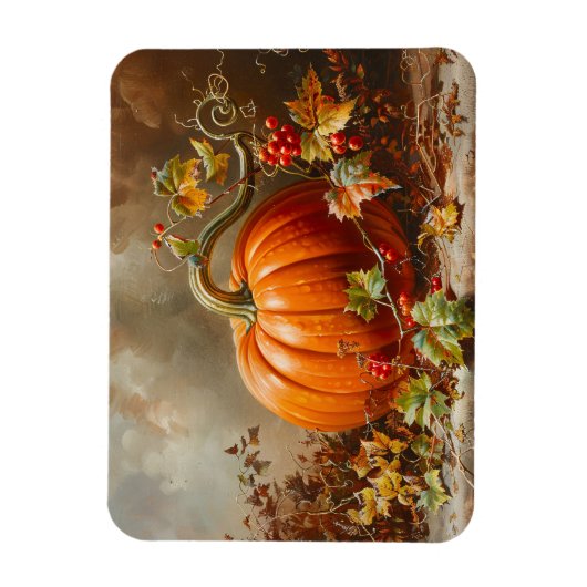 ヴィンテージオレンジカボチャ絵を描の マグネット (縦)