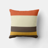 ヴィンテージオレンジグレーイエロークリームパタストライプのーン クッション (裏面)