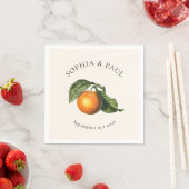 ヴィンテージオレンジシトラスボタニカルウェディングパーティー スタンダードカクテルナプキン (インサイチュ)