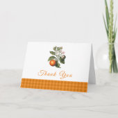 ヴィンテージオレンジジンガム柑橘系ベビーシャワー サンキューカード (正面)