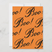 ヴィンテージオレンジスクリプトブー！ハロウィーンの写真 シーズンカード (裏面)