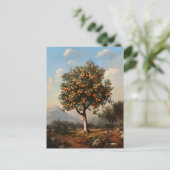 ヴィンテージオレンジツリーランドスケー絵を描ズ ポストカード (スタンド正面)