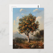 ヴィンテージオレンジツリーランドスケー絵を描ズ ポストカード (正面/裏面)