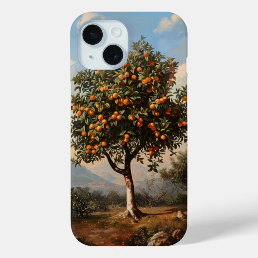 ヴィンテージオレンジツリーランドスケー絵を描ズ Case-Mate iPhoneケース (裏面)