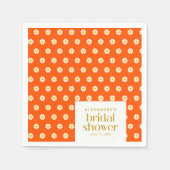 ヴィンテージオレンジデイジーフラワーズブライダルシャワーカスタム スタンダードカクテルナプキン (正面)