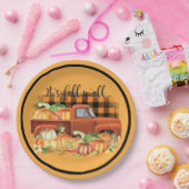 ヴィンテージオレンジトラック秋カボチャ ペーパープレート (パーティー)